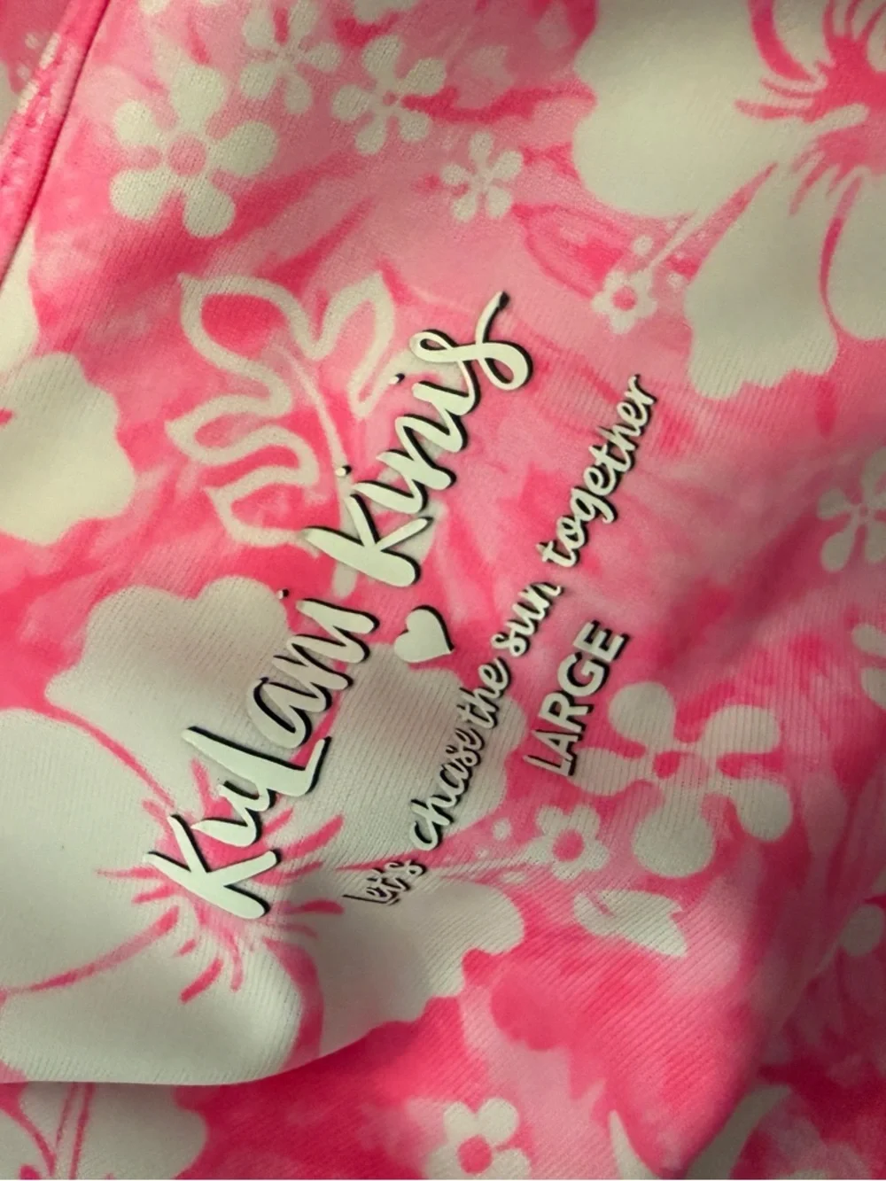 Kulani Kinis Pink & White Floral Long-Sleeve One-Piece Swimsuit
